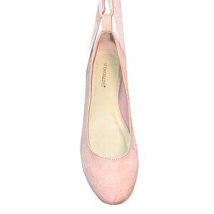 WOMEN'S SHOE DAZZLE PINK BLUSH SUEDE WHITNEY FLATS - SIZE 8.5